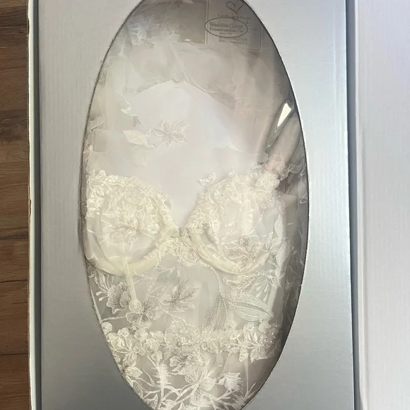 Unworn, Unaltered AND Preserved Elegant Lace Wedding Dress